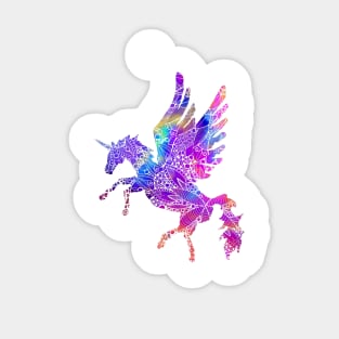 Rainbow Mandala Pattern Unicorn Sticker